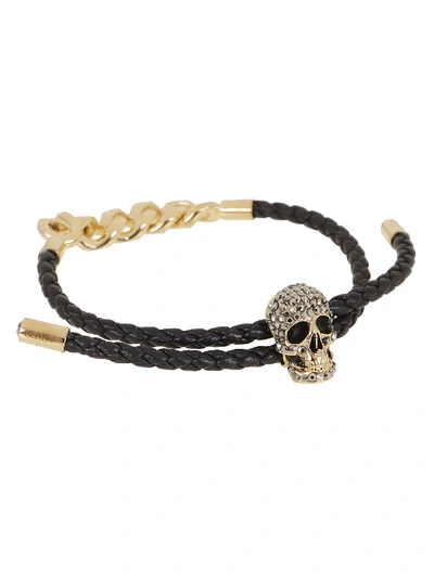 Shop Alexander Mcqueen Chain Skull Bracelet In Black
