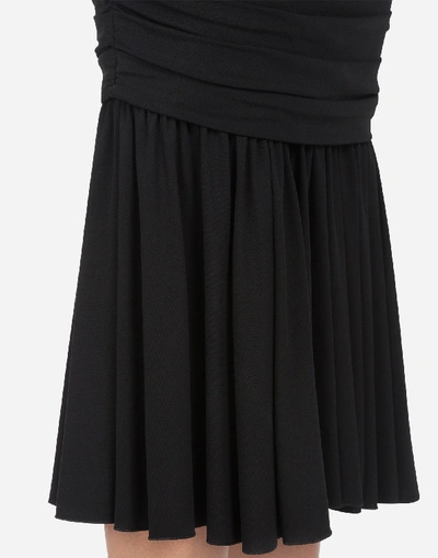 Shop Dolce & Gabbana Long Viscose Jersey Midi Dress In Black