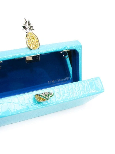 Shop Edie Parker Embossed Fruit Box Clutch In Blue