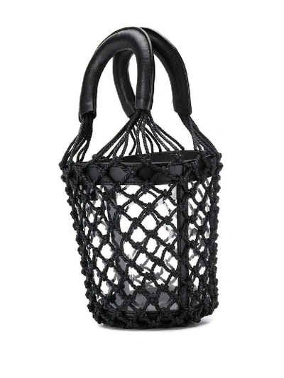 Shop Staud Pvc Moreau Netted Bucket Bag In Black