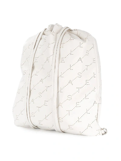 Shop Stella Mccartney White Drawstring Backpack