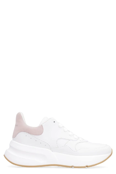 Shop Alexander Mcqueen Leather Chunky Sneakers In White