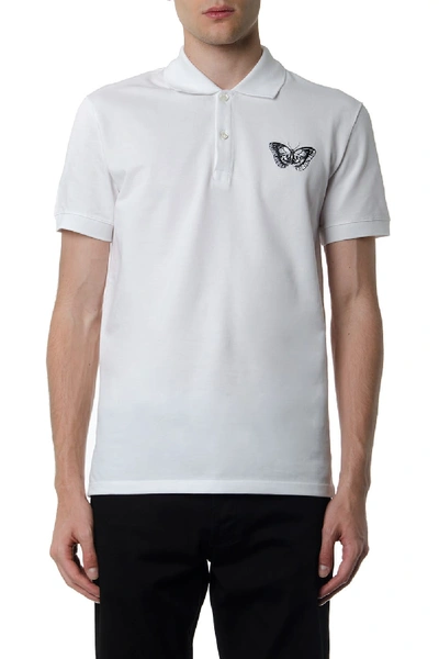 Shop Alexander Mcqueen White Cotton Polo Shirt