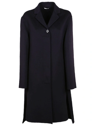 Shop Jil Sander Single Breasted Coat In Dark Blue