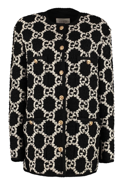 Shop Gucci Sylvie Tweed Jacket In Black