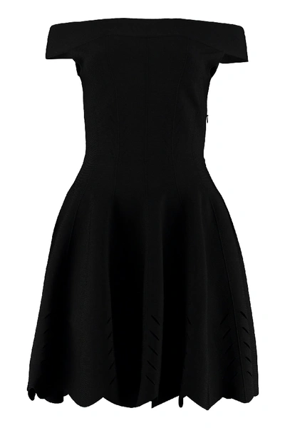 Shop Alexander Mcqueen Open-knit Dress In Black