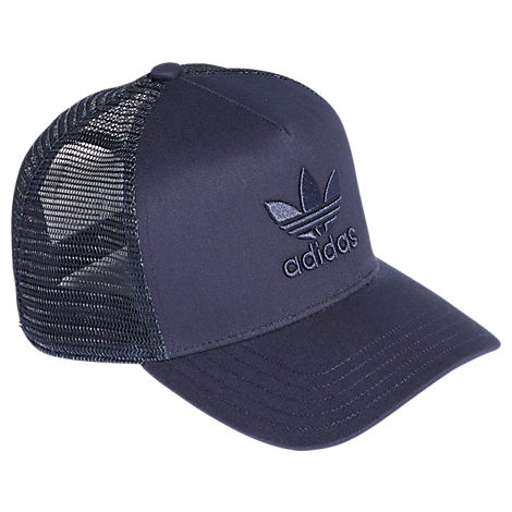 adidas trefoil trucker cap blue