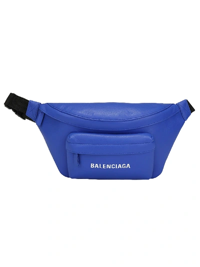 Shop Balenciaga Baleniaga Belt Bag In Bleu/blanc