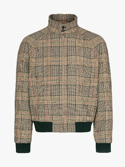 Shop Prada Mens 108 - Multicoloured Check Wool Bomber Jacket