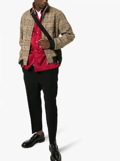 Shop Prada Mens 108 - Multicoloured Check Wool Bomber Jacket