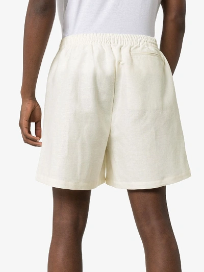 Shop Bode Linen Tiger Shorts In 109 - Neutrals