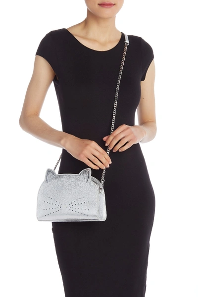 Ted Baker Kirstie Cat Leather Crossbody Bag Grey In Silver ModeSens