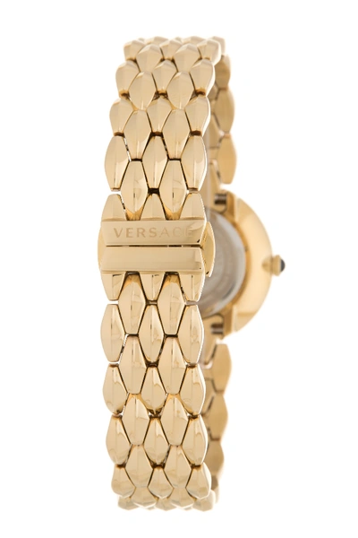 Shop Versace Women's V-flare Diamond Bracelet Watch, 28mm - 0.07 Ctw In Champagne