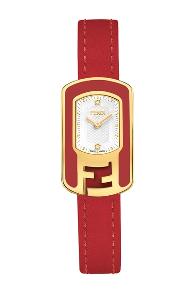 Shop Fendi Women's Chameleon Swiss Quartz Diamond Embossed Leather Strap Watch, 18mm X 31mm - 0.009 Ctw In Two Tone