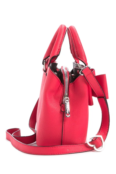 Shop Betsey Johnson Mini Faux Leather Satchel In Red