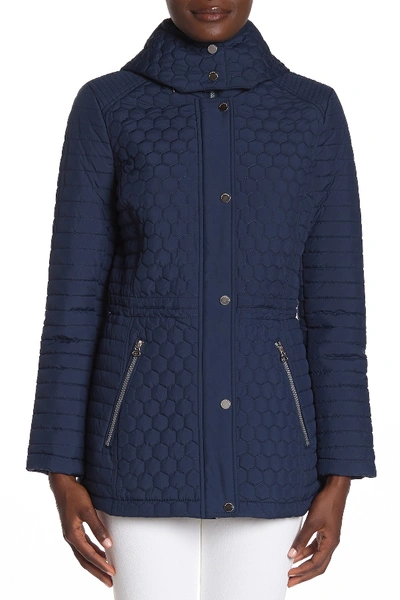Shop Andrew Marc Rosedale Quilted Anorak In Navy