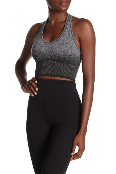 Shop Andrew Marc Knit Racerback Sports Bra In Black