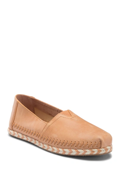 Shop Toms Alpargata Slip-on Shoe In Honey Leather