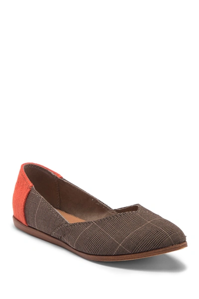 Shop Toms Jutti Plaid Pointed Toe Flat In Toffee Micro Glen