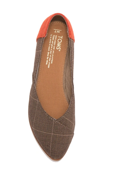 Shop Toms Jutti Plaid Pointed Toe Flat In Toffee Micro Glen