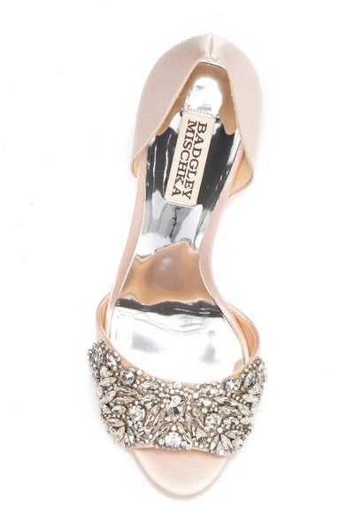 Shop Badgley Mischka Hansen Crystal Embellished Sandal In Ltpink Sat