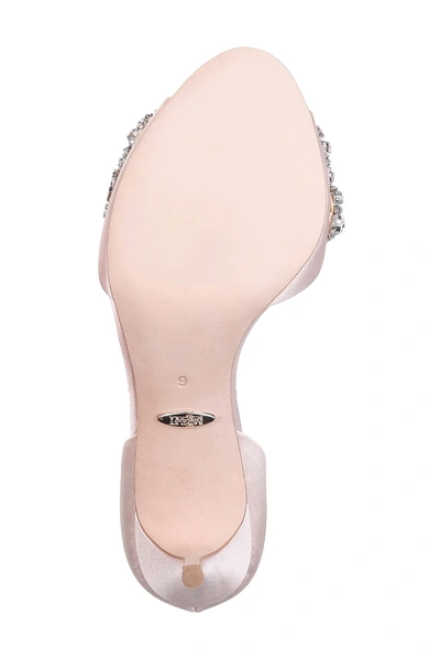 Shop Badgley Mischka Hansen Crystal Embellished Sandal In Ltpink Sat