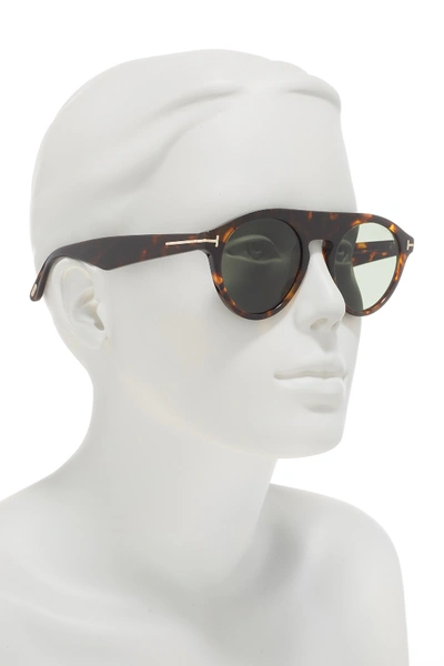 Shop Tom Ford 49mm Round Sunglasses In Dhav/smk