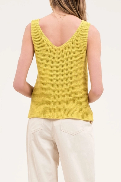 Shop Blu Pepper Textured V-neck Tank Top In Lime