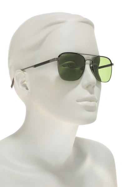 Shop Ferragamo 56mm Navigator Sunglasses In Antiqu Ruthenium/blk