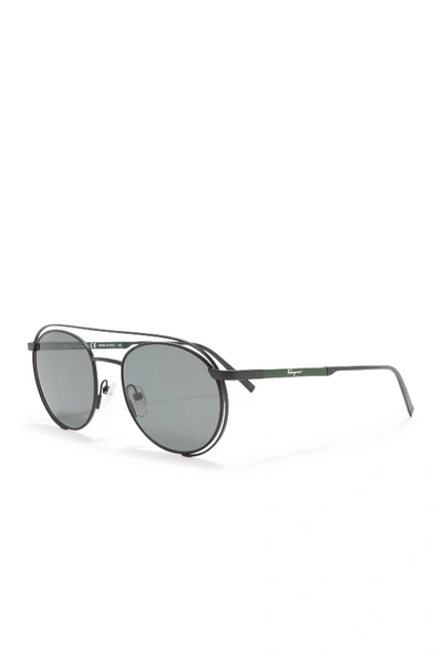 Shop Ferragamo 54mm Modified Aviator Sunglasses In Matte Black