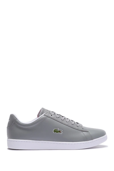 Lacoste Hydez Leather Sneaker In Grey/white