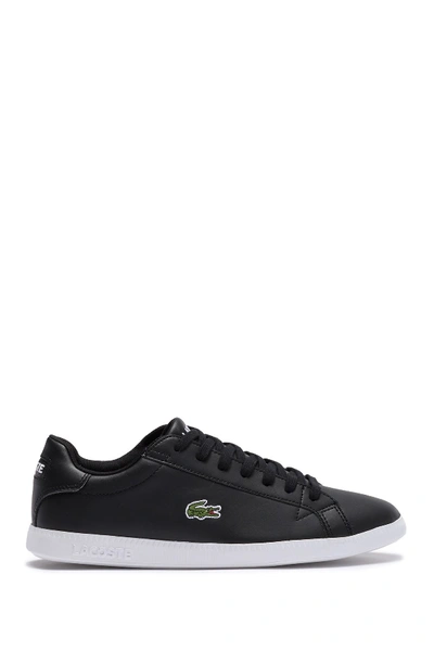 Shop Lacoste Graduate Leather Sneaker In Black/white