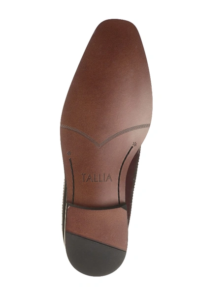 Shop Tallia Sergio Contrast Leather Wingtip Oxford In Black/bordo
