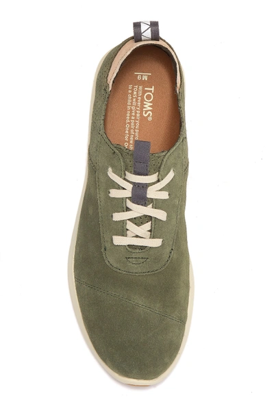Shop Toms Cabrillo Perforated Suede Sneaker In Dark Green