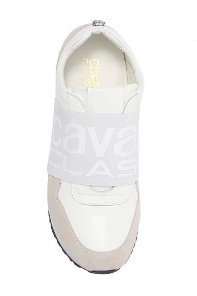 Shop Roberto Cavalli Cavalli Elastic Band Sneaker In White