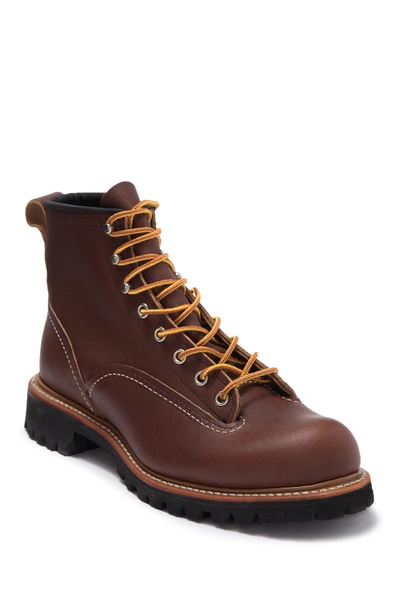 Shop Red Wing 6" Lineman Leather Boot In Brown