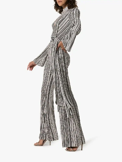 Shop Galvan Taja Striped Jumpsuit In Black/white