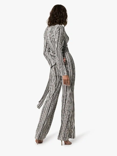 Shop Galvan Taja Striped Jumpsuit In Black/white