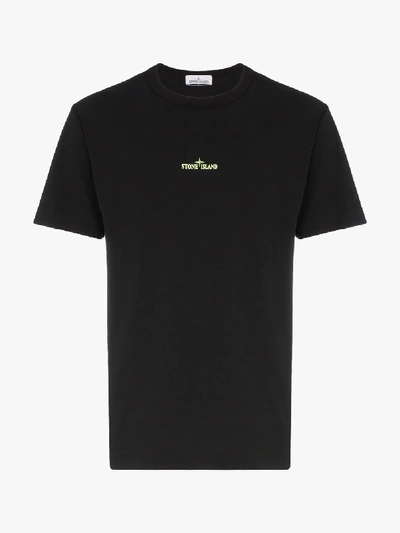 Shop Stone Island Reflective Logo T-shirt In Black