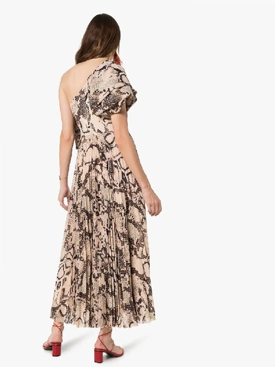 Shop Solace London Rosa Snake Print Maxi Dress In Brown