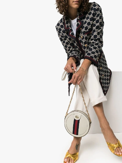 Shop Gucci White Mini Ophidia Leather Shoulder Bag