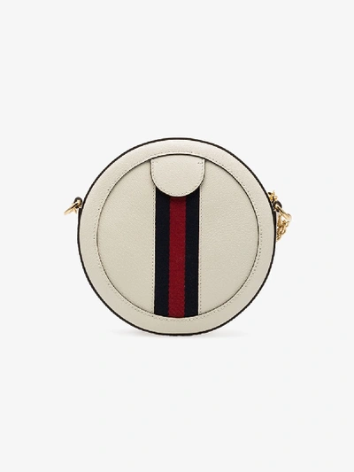 Shop Gucci White Mini Ophidia Leather Shoulder Bag