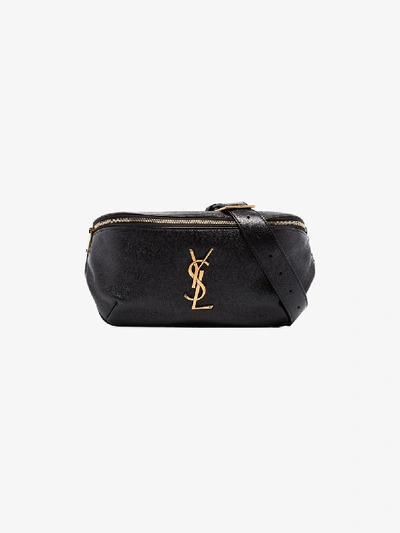 Shop Saint Laurent Black Monogram Belt Bag