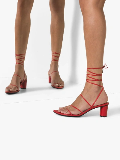 Shop Reike Nen Red Wrap-around 60 Leather Sandals
