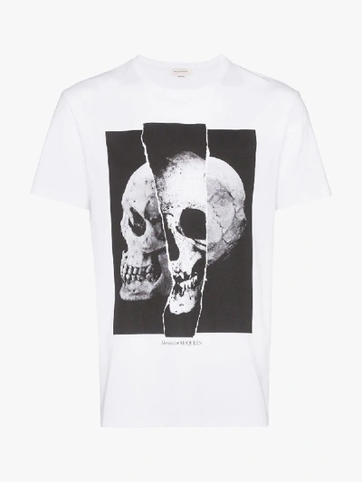 Shop Alexander Mcqueen Skull Print Cotton T-shirt In White