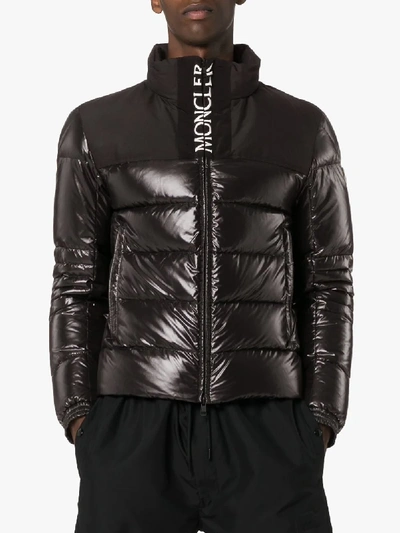 Moncler Bruel Logo-embroidered Quilted Down Coat In Black | ModeSens