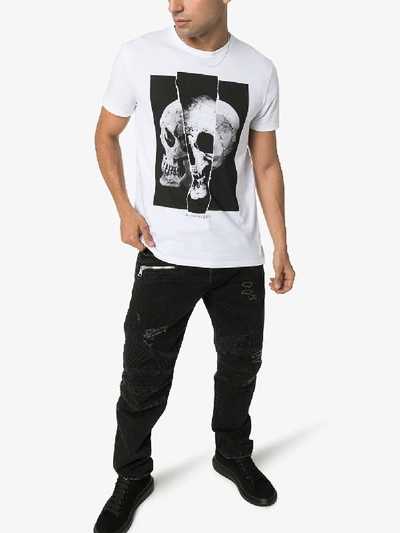 Shop Alexander Mcqueen Skull Print Cotton T-shirt In White