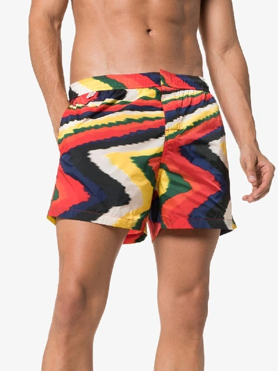 Shop Missoni Zigzag Print Swim Shorts In Multicoloured