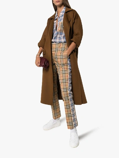 Shop Burberry Dana Vintage Check Straight-leg Trousers In Neutrals