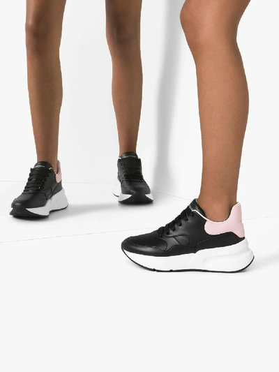 Shop Alexander Mcqueen Black Oversize Runner Sneakers